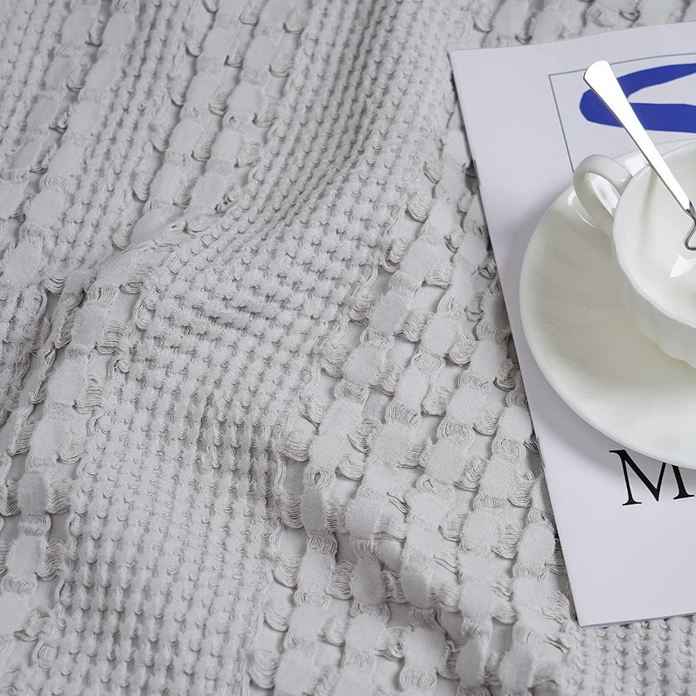 Luxury Cotton Waffle Weave Blanket King Gay - Picture 8 of 8